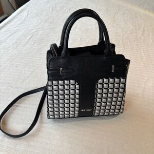 Nine West Geometric 3D Cube Pattern Satchel Crossbody Bag, 10.5"